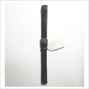 Cole Haan Men’s Black & Tan Leather Belt w/Laser Cut Detailing- Size 36”-NWT